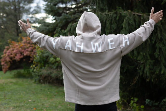 A) XL Light tan hoodie (YAHWEH)