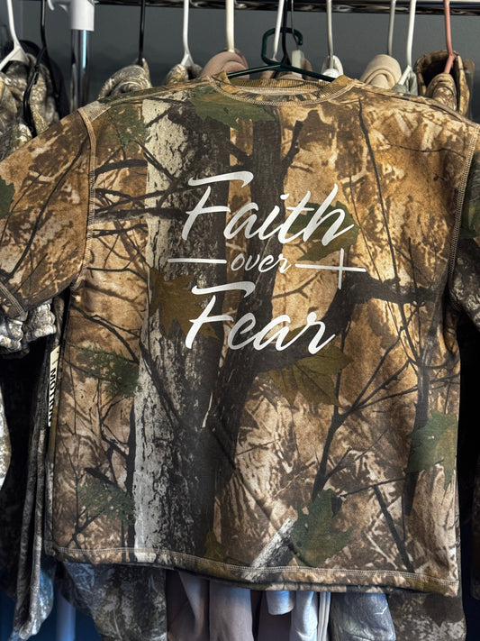 A) Small fleece t-shirt (faith over fear)