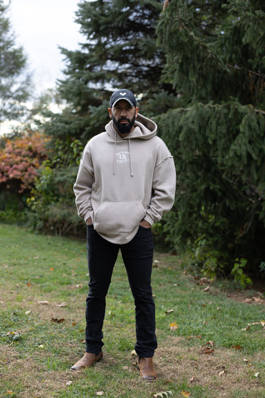 A) XL Light tan hoodie (YAHWEH)