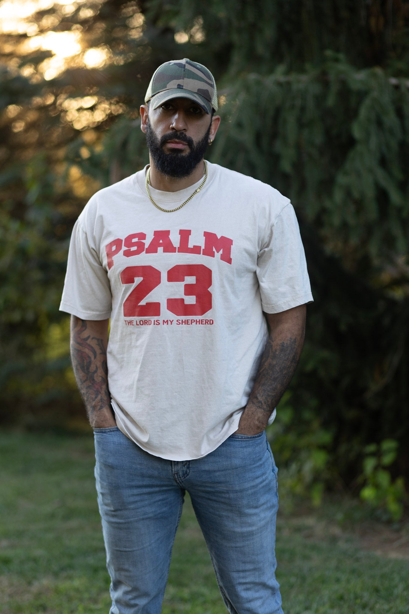 A) Xl cream t-shirt (psalms 23)