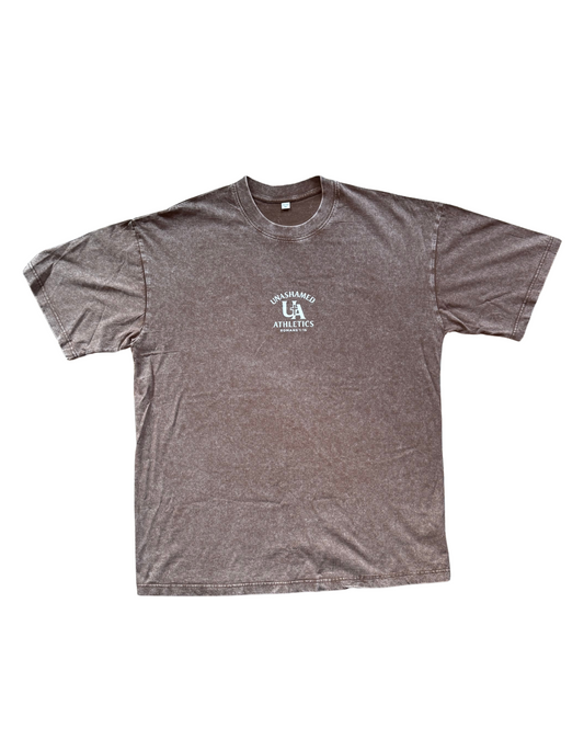 pump cover t-shirt acid washed tan